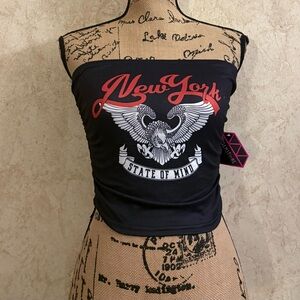 💕Gemstone Strapless Graphic “New York State of Mind” Tank Top